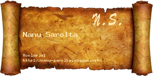 Nanu Sarolta névjegykártya